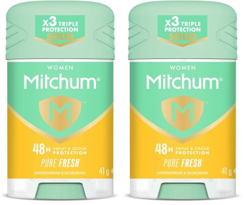 Image of Mitchum Women Triple Odor Defense 48HR Protection Deodorant Stick & Antiperspirant (41g) Pure Fresh, Dermatologist Tested,41 g (Pack of 2)