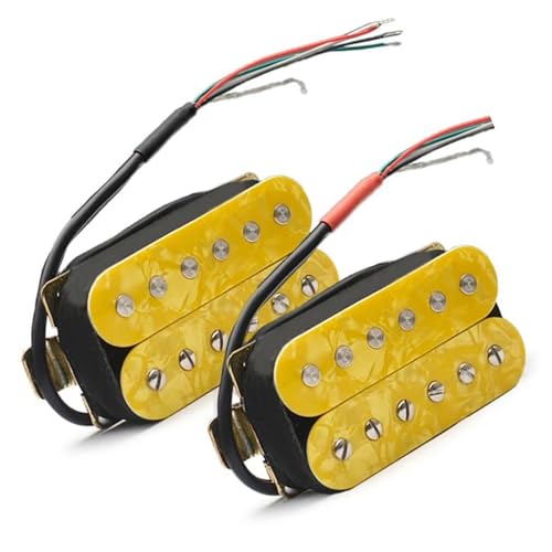 Przetworniki Do Gitary Elektrycznej Żółty 6-strunowy przetwornik humbucker do gitary elektrycznej z regulowaną śrubą, dzielony przetwornik cewki gitary