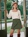 Belle Poque Women Versatile Corduroy Mini Skirts for Fall Winter Cute High Waisted Skirt with Pockets Army Green M