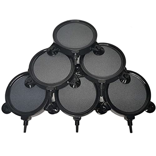 Image of PINVNBY 4.2-Inch Air Stone Disc Bubble Diffuser with Suction Cups for Oxygenation in Fresh /Saltwater Tanks, Ponds, Hydroponic, Aquaponics, and as a Decorative Airstone for Aquariums
