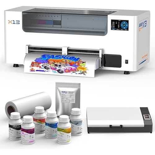 DSV A3+ Plus F1080 DTF Printer with Oven, One-Click to Print, Automatic Cleaning & White Circulation, 5” LED Multi-Function Touch Screen, 2X Speed Print Compared to L1800, 2-Year Free Ink