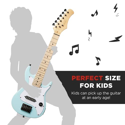 Image of Best Choice Products 30in Kids Electric Guitar Beginner Starter Kit w / 5W Amplifier, Strap, Gig Bag, Strings, Picks - Powder Blue