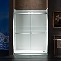 WOODBRIDGE Frameless Shower Doors 56-60" Width x 76" Height with 3/8"(10mm) Clear Tempered Glass, 2 Ways Opening & Double Sliding in Polished Chrome Finish