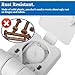 White Plastic Toilet Seat Hinge Replacement - Universal Toilet Seat Bracket with Bolts, Screws & Nuts