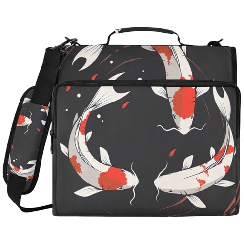 Sac de classement à 3 anneaux avec pochette ordinateur portable école travail noir