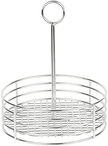 G.E.T. Stainless Steel Round Condiment Caddy - Table Caddies Collection, 7.5