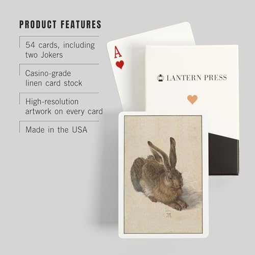Hare (Arte Albrecht Durer) 52 Naipes Póker Tamaño miniatura 3