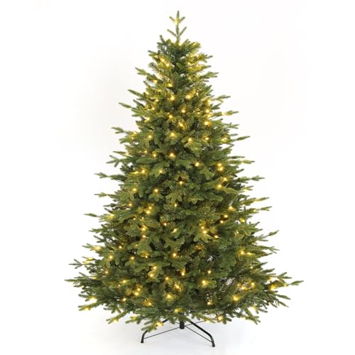 Himimi Pre-lit Christmas Tree 6ft PE Tips Artificial Xmas Tree with Warm White LED Lights Bushy 1200 Green Spruce Branch Tips Realistic Full Christmas Tree for Home Office Holiday Winter Decor
