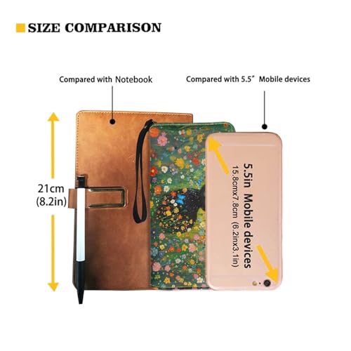 Women's Zip Around Wallet Wristlet PU Leather Waterproof Clutch Wallet Large Capacity Credit Card Holder Travel Business Dating Coin,Cash Pocket, Black Cat Floral Butterfly Green Print2