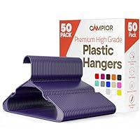 50-Pack Heavy-Duty Purple Plastic Hangers w/ Non-Slip Shoulder Notches only .53: eDeal Info
