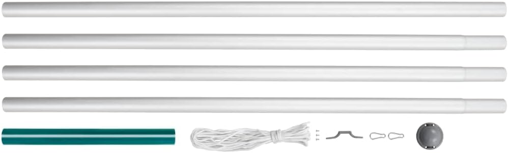 vidaXL Sectional Flagpole Outdoor Garden Patio Balcony Terrace Backyard Party Sporting National Flag Pole Accessory Home Aluminum 20.3'