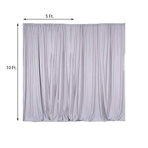 Balsacircle 10 Ft X 10 Ft Silver Polyester Photography Backdrop Drapes Curtains Panels - Wedding Decorations Home Party Reception Supplies #TOP3