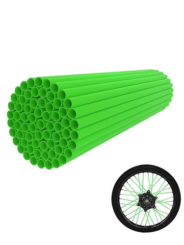 JFG RACING Spoke Skins Covers,72Pcs Green Dirt Bike Spoke Covers Wheel Rims Wraps Pipe Trim For 8