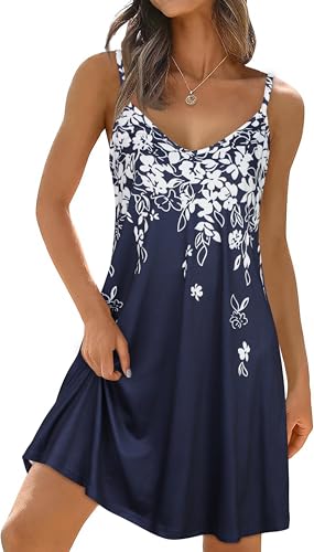 Image of elescat Womens Summer Dresses Spaghetti Strap V Neck Casual Sleeveless Sundress Beach Cover Ups with Pockets 2026