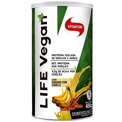 Kit 2 Proteína Vegetal Life Vegan Vitafor 450g Banana