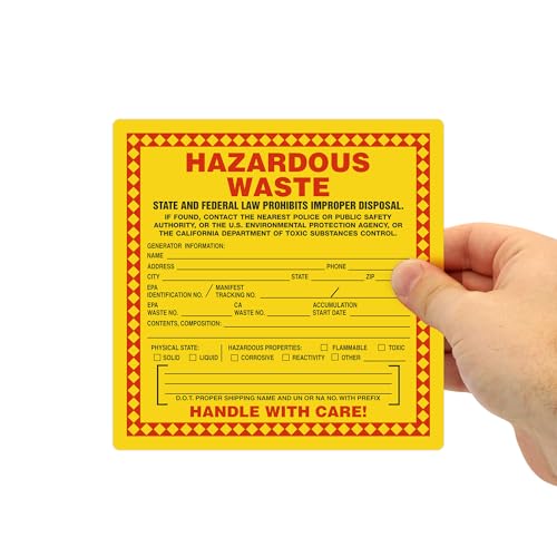 image for SmartSign (100-Pack) California Hazardous Waste Handle with Care Label