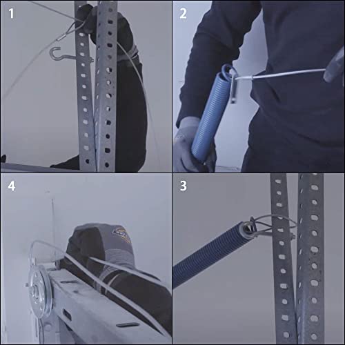 Scottchen Pro Garage Door Safety Cable For Extension Springs Galvanized Carbon Steel 8'8" X 1/8" 7X7 Strands - 1Pair #TOP4