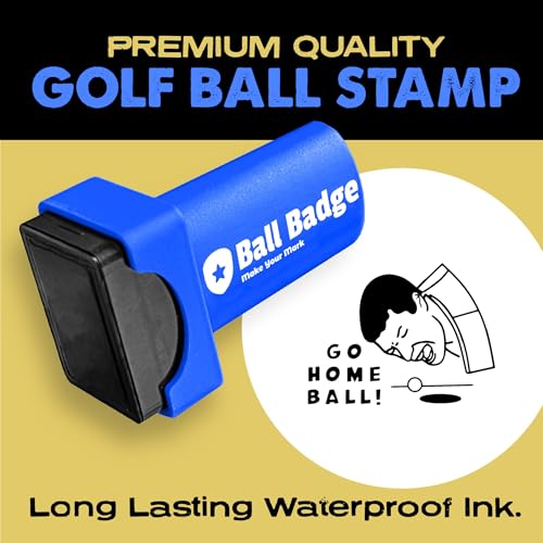 Ball Badge - Golf Ball Stamp (The Happy Series), Golf Ball Marker, Reusable Golf Ball Marking Tool to Identify Golf Balls (Go Home Ball)