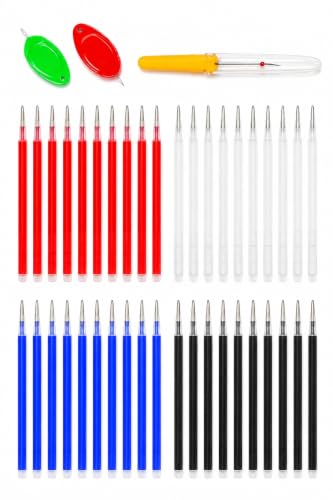 Image of ZENITH Fabric Marker Refills Pen Sewing Accessories Kit, Heat Erasable, 4 Colours with 2pc Threader & 1 Seam Ripper, for Sewing and Quilting (40 Multicolor Refills with 2 Threader & 1 Seam Ripper)