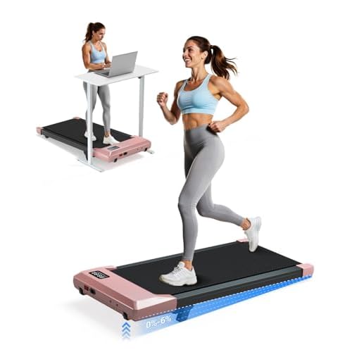 DeerRun 2025 Upgrade Walking Pad, Smart Under Desk Treadmill for Home Office, No-Assembly Treadmills with APP and Remote Control, LED Display, 2.5 HP Quiet Walking Jogging Machine, 300 lbs C