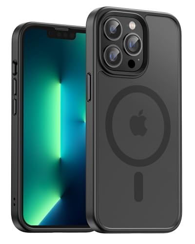 Image of UNBREAKcable Magnetic for iPhone 13 Pro Case, Compatible with MagSafe, Full Camera Protection, Built-in Magnetic Ring, Drop Protection Shockproof Slim Phone Cover (Black)