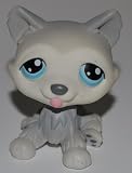 Husky #70 (White, Grey Accent) - Littlest Pet Shop (Retired) Collector Toy - LPS Collectible Replacement Figure - Loose (OOP Out of Package & Print)