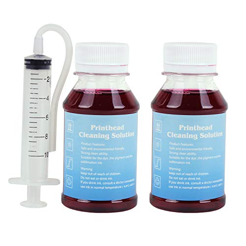 Inkjet Printers Printhead Cleaner Nozzle Cleaning kit for WF-7620 WF7710 WF-7720 WF 7210 WF 3630 WF-2630 WF-2660 WF-7520 WF-7510 WF-7010 WF-3540 WF-3530 WF-3520 WF-3720 XP-440 XP-340 XP-446-A1 100ml*2