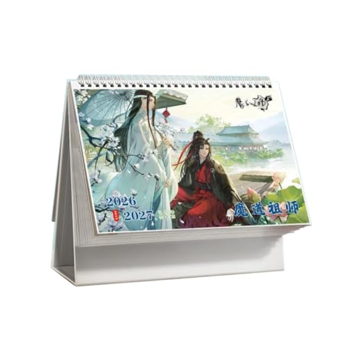 MoDaoZuShi Calendar 2026/2027 Grandmaster of Demonic LanWangJi & WeiWuXian Figure New Year Schedule Desktop Ornament Stationery Office Supplies