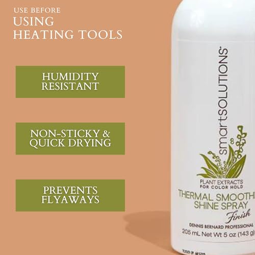 smartSOLUTIONS Thermal Smooth n\' Shine Spray, 5 oz.| Eliminates Frizz & Flyaway\'s | Non-Sticky