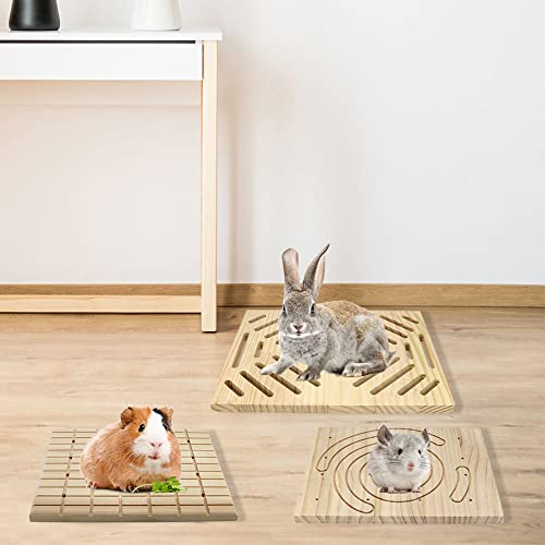 Image of Litewoo Rabbit Scratch Board Foot Pad Mat Chew Toy Grinding Claws Teeth Natural Wood for Small Animal Rabbit Hamster Chinchilla Guinea Pig Ferret Gerbil Bunny Rat Cage Accessories (A)