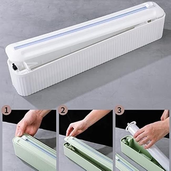 Cling Film Dispenser,cling Film Cutter Wrap Dispenser Wrap Dispenser For Kitchen Drawer,Hangable And Easily Fits In Drawer Cutting(Mint Green)