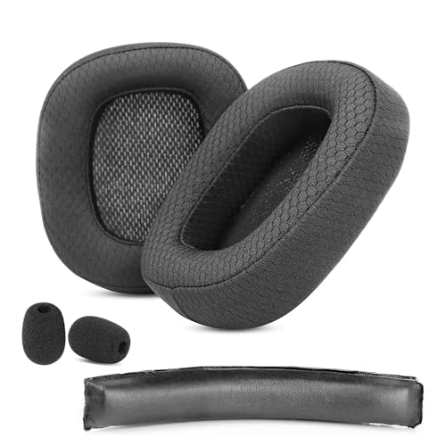ACCOUTA Almohadillas + Diadema compatibles con los Auriculares Logitech G930 G930s G430 G432. Reemplazo de Almohadillas para Auriculares con Tela Duradera y Transpirable/Espuma de Alta Densidad