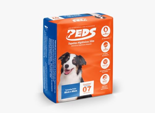 Peds Tapete Higiênico Slim para Cães 80x60cm com 07 Unidades
