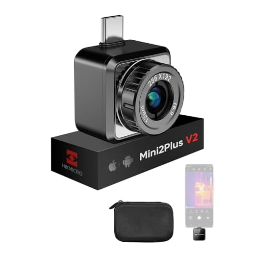 HIKMICRO Mini2Plus V2 Wärmebildkamera für USB-C iOS/Android, 256×192 IR-Auflösung, 512×384 SuperIR, einstellbares Fokus-Objektiv, für Smartphones/Tablets, unterstützt die neuesten iPhone-Modelle