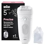 Braun Silk-épil 5 Epilierer Damen, Haarentferner für Langanhaltende Haarentfernung, Ladyshaver, Wasserdicht — Inkl. Tasche — 5-011, Weiß/Grau