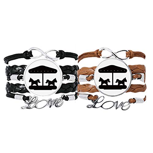 Bracelet Amour Cuir d'une élégance intemporelle Silhouette Noire DIYthinker