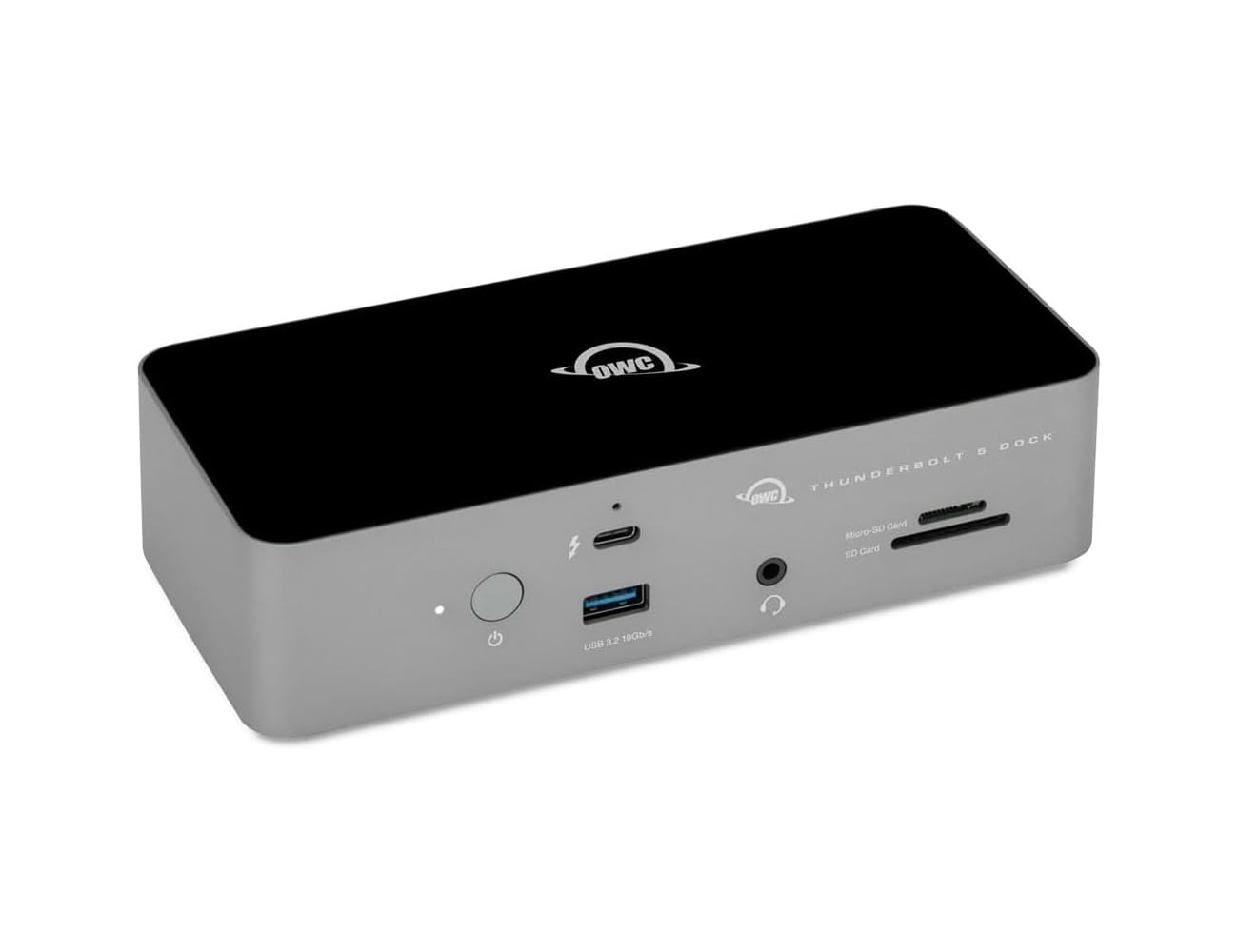 OWC 11-Port Thunderbolt 5 Dock mit 140W Ladeleistung, 3X Thunderbolt 5, 3X USB-A, 2.5GbE Ethernet, SD/microSD Kartenleser, Audio-Kombianschluss, Kompatibel mit Mac, PC, iPad, Chromebook, Aluminium
