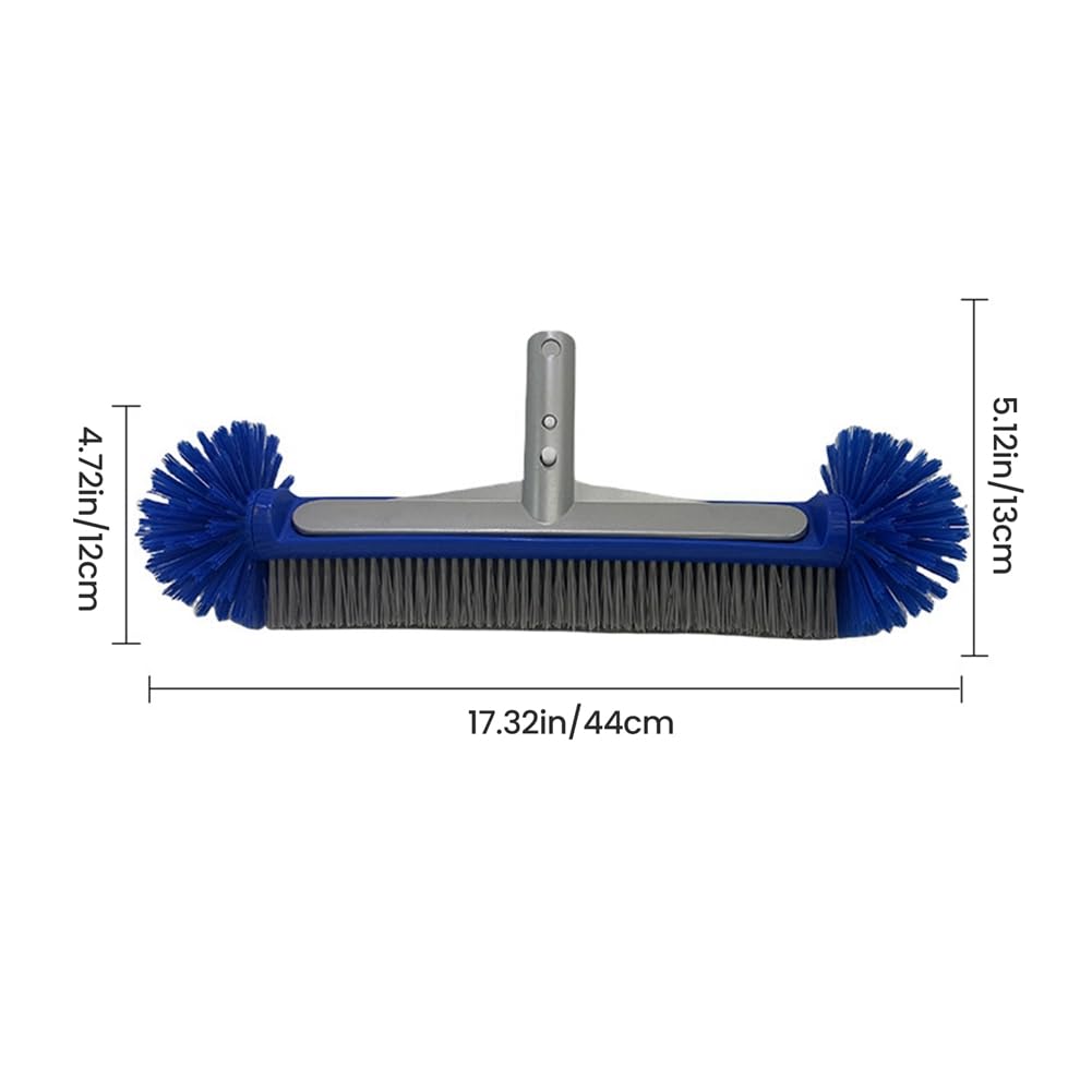 Schwimmbadbürstenkopf, Poolbürste mit Aluminiumgriff und Halbkugelförmiger Aluminiumrückseite, Schwimmbadbürste