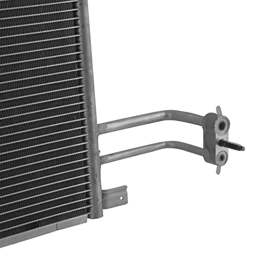 Image of TRQ A /C Condenser and Receiver Drier Assembly Compatible with 2014-18 Chevrolet Silverado 1500 V6 4.3L Flex Fuel 2014-18 GMC Sierra 1500 V6 4.3L Flex Fuel