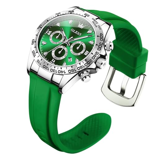 Image of OLEVS Women Diamond Quartz Watches Silicone Chronograph Sports Wristwatch
