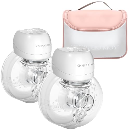 Smart Double Sides Wearable Breast Pump, Electric Bilateral Breast Pump, 3 Modes 9 Levels with Storage Bag, Low Noise Painless Rechargeable Wireless Electrical (White 2PCS)