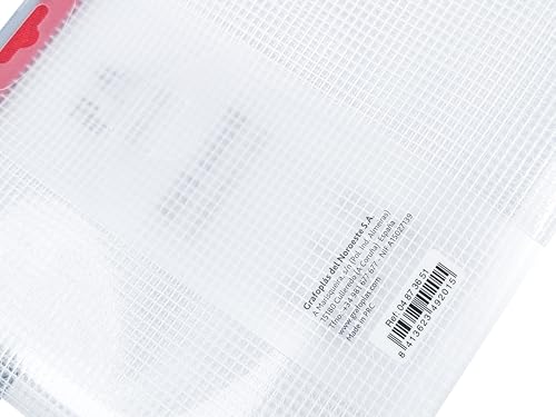 Sac fermeture eclair EVA A5 Grafoplas transparent et rouge lot de 4 - 4
