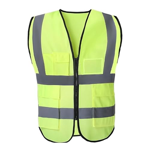 Yellow Reflective Vest Lightweight and Breathable High Visibility Vest Be Seen & Stay Safe in Low Light Conditions Car Safety Vest High Visibility Vest for Adults Reflective Vest for Men Reflective