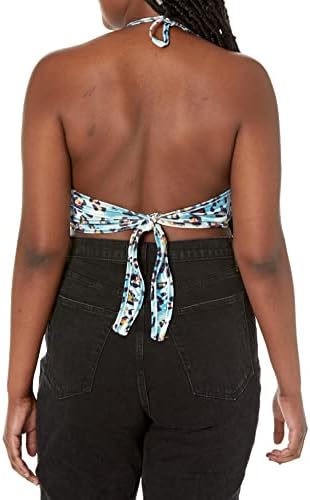 Women Halter Backless Crop Tops Streetwear Club Patchwork Camisole 2 Women Halter Backless Crop Tops Streetwear Club Patchwork Camisole