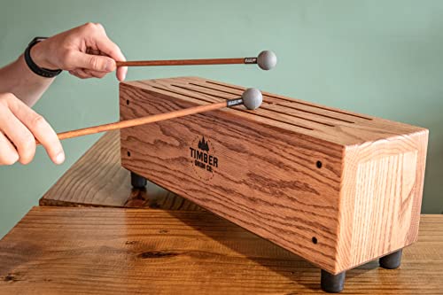 Image of Timber Drum Co. Xylophone /Marimba Mallets - MADE IN U.S.A. Percussion | Sticks For Vibraphone, Temple Blocks, Log Drum - Hard Rubber with Solid Birch Handles, 15.25 inch