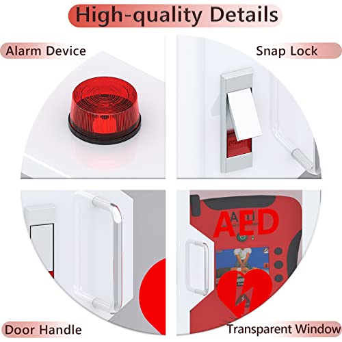 Aed Defibrillator Wall Mounted Cabinet, Steel Storage Cabinet With Alarm And Light, Aed Cabinet Fits All Brands Cardiac Science, Zoll, Aed Defibrillator, Physio-Control, 14.2 X 7.8 X 15.7 Inch #TOP3