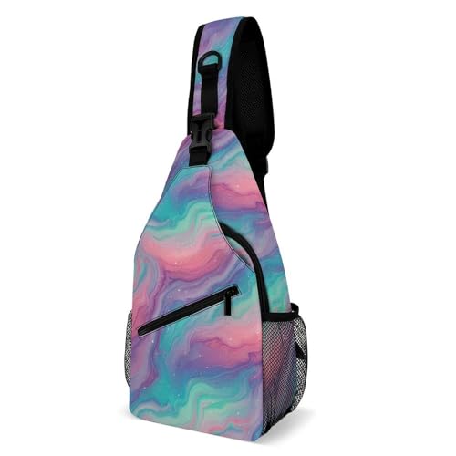 Sac bandoulière galaxie colorée casual sling bag polyvalent pour sport et loisirs