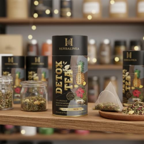 HERBALINEA Detox Tea Sabor Piña – Té Detox 100% Orgánico 30 Bolsitas | Infusión Natural Depurativa y Digestiva | Bienestar, Energía y Control de Peso | Disfruta Frío o Caliente - imagen 4