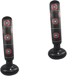 CLISPEED Coluna De Boxe Inflável Para Crianças 2 Peças Brinquedo Para Crianças Saco De Pancadas Com Suporte Brinquedo De Boxe Inflável Saco De Pancadas Para Crianças Coluna Torre De