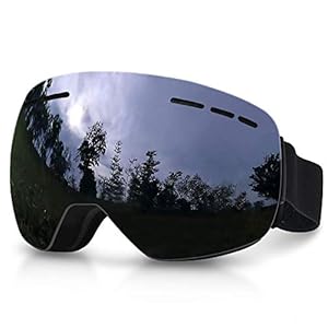 laxikoo Snowboard Brille Skibrille Anti Fog UV Schutzbrille mit Doppel-Objektiv Winddicht UV-Schutz OTG Ski Goggles…